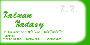 kalman nadasy business card